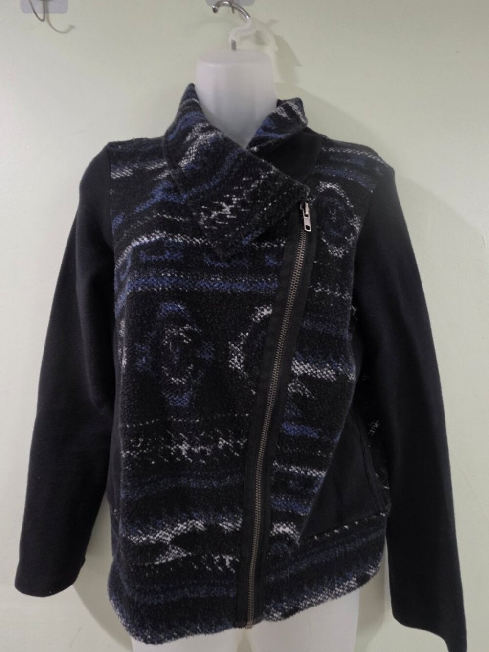 DOLAN TSHIRT CO LA. Patterned Zip-Up Jacket with Shawl Collar - Picture 3 of 8